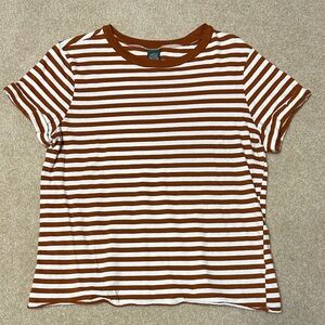 Wild Fable cotton striped rolled hem tee